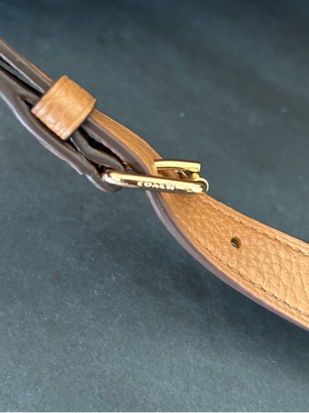 COACH Mia Pebbled Leather Satchel with Gold Hardware and Detachable Strap - Picture 11 of 16